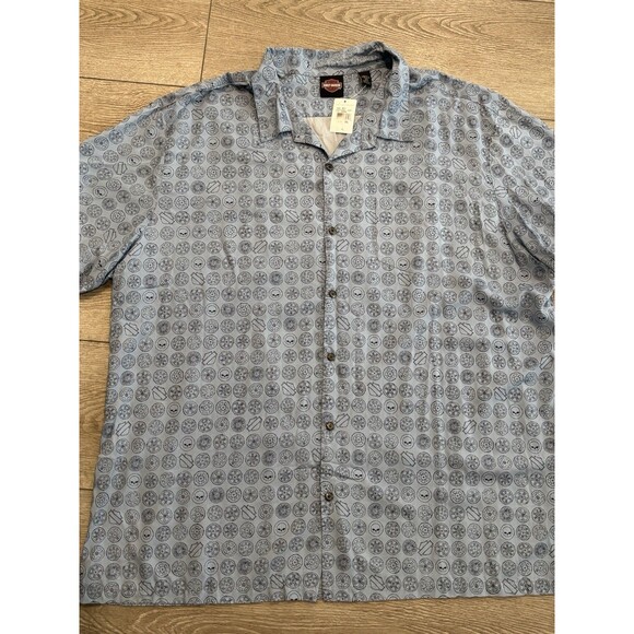 Harley Davidson Shirt Men Tori Richard Hawaiian Motorcycle 4XL All Over Wheels - Picture 1 of 7